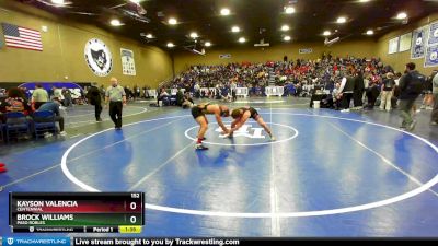 152 lbs Champ. Round 1 - Kayson Valencia, Centennial vs Brock Williams, Paso Robles