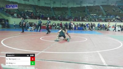 87 lbs Consi Of 4 - Gabe Terriquiz, Rollers Academy Of Wrestling vs Boston King, Salina