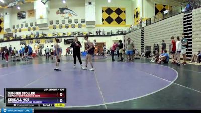 100 lbs 1st Place Match - Summer Stoller, Indiana Storm Wrestling Club vs Kendall Moe, Contenders Wrestling Academy