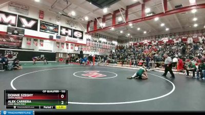 132 lbs Champ. Round 1 - Alek Carrera, Long Beach Poly vs Donnie Szeghy, Santa Monica