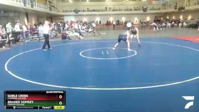 197 lbs Quarterfinal - Gable Crebs, Lycoming College vs Braden Homsey, Ferrum College