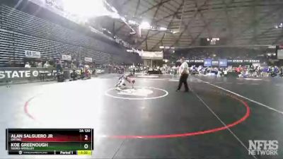 2A 120 lbs Quarterfinal - Alan Salguero Jr, Orting vs Koe Greenough, Sedro-Woolley