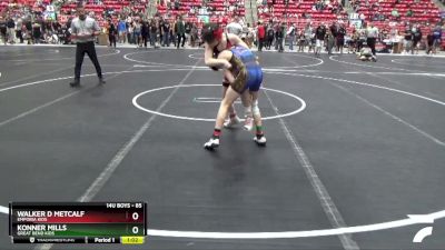 85 lbs Quarterfinal - Walker D Metcalf, Emporia Kids vs Konner Mills, Great Bend Kids