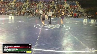 130 lbs Cons. Round 2 - Taeghan Rittenbach, Bismarck vs Reagan Weckerly, Harvey - Wells County