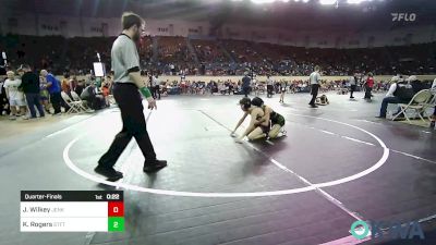 96 lbs Quarterfinal - Jaxon Wilkey, Jenks Trojan Wrestling Club vs Kylie Rogers, Standfast