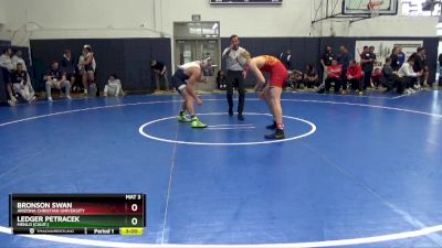 174 lbs Champ. Round 1 - Ledger Petracek, Menlo (Calif.) vs Bronson Swan, Arizona Christian University