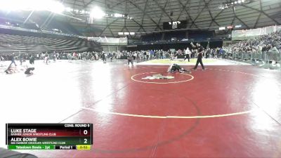 77 lbs Cons. Round 5 - Luke Stage, Rainier Junior Wrestling Club vs Alex Bowie, Gig Harbor Grizzlies Wrestling Club