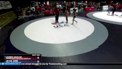 117 lbs Cons. Round 4 - Lauren Aguilar, Junipero Serra High School Wrestling vs Lei`ani Jaime, Animal House Wrestling