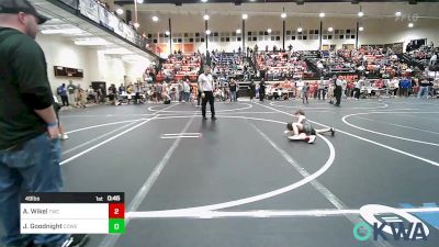 49 lbs Quarterfinal - Axzten Wikel, Tahlequah Wrestling Club vs Jack Goodnight, Coweta Tiger Wrestling