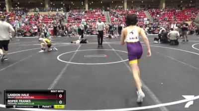 80 lbs Champ. Round 1 - Roper Franks, Fredonia Wrestling Club vs Landon Hale, Valley Center Wrestling