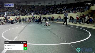 43 lbs Round Of 32 - Jepsen England, Comanche Takedown Club vs Jensen Oss, Oklahoma Wrestling Academy