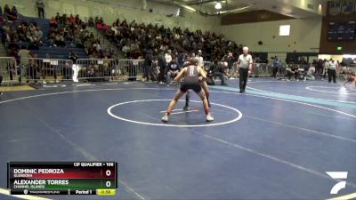 106 lbs Cons. Round 3 - Dominic Pedroza, Glendora vs Alexander Torres, Channel Islands