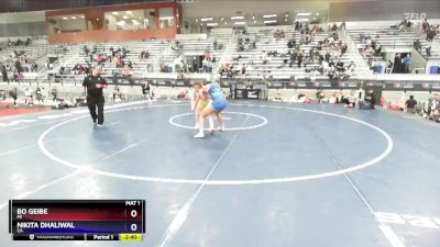 76 lbs Quarterfinal - Bo Geibe, MI vs Nikita Dhaliwal, CA