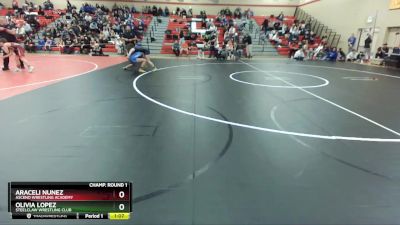 106-117 lbs Round 1 - Olivia Lopez, Steelclaw Wrestling Club vs Araceli Nunez, Ascend Wrestling Academy