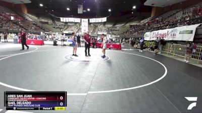 132 lbs Cons. Round 3 - Ares San Juan, Community Youth Center - Concord Campus Wrestling vs Gael Delgado, Team Thunder Wrestling Club