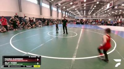 60 lbs Champ. Round 1 - Mahina Guerrero, El Paso Enforcers Wrestling Club vs Riley Morin, Texas Elite Wrestling Club