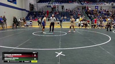 157 lbs Cons. Round 3 - Graham Rocha, Lincoln Memorial vs Keegan Roberson, UNC Pembroke