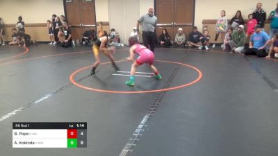 65 lbs Rr Rnd 1 - Bristol Pope, Valkyrie Girls WC Pink vs Aubrey Kokinda, Misfits Girls Wrestling