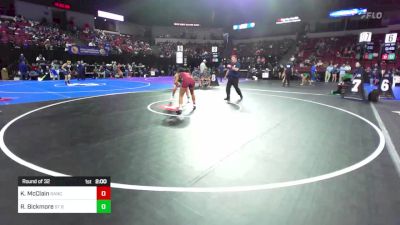 160 lbs Round Of 32 - Kiley McClain, Rancho Buena Vista vs Rory Bickmore, St Bernard