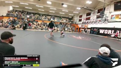 63 lbs Champ. Round 1 - Brody Braun, Powell Wrestling Club vs Francisco Juan Roman, Riverton USA Wrestling