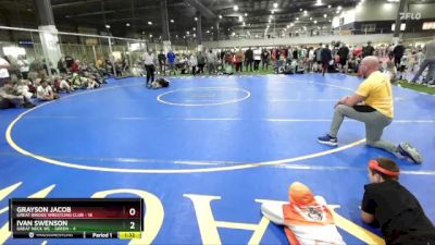 65 lbs Round 3 (6 Team) - Grayson Jacob, GREAT BRIDGE WRESTLING CLUB vs Ivan Swenson, GREAT NECK WC - GREEN