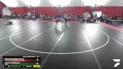 160 lbs Cons. Round 4 - Nathan Berchtold, South St. Paul Wrestling Club vs Kadyn Kraklio, Iowa