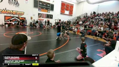 45 lbs Cons. Semi - Cleto Saldana, Powell Wrestling Club vs Brantley Van Vleet, Riverton USA Wrestling