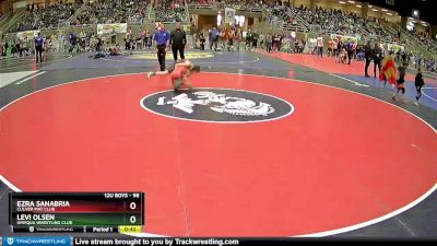 98 lbs Cons. Round 2 - Levi Olsen, Umpqua Wrestling Club vs Ezra Sanabria, Culver Mat Club