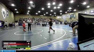 170 lbs Champ. Round 1 - Wendy Sanchez, Coalinga vs Steffany Castro, Golden Valley