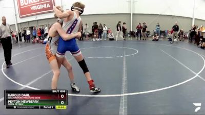 87 lbs Cons. Semi - Harold Dahl, Williamsburg Wrestling Club vs Peyton Newberry, Rural Retreat