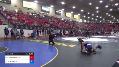 55 kg Rnd Of 16 - Arno Vardanyan, Birmingham Community Charter High School Wrestling vs Dustin John Snider, Betterman Elite Wrestling