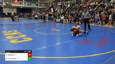 87 lbs Quarterfinal - Keegan Bassett, Bishop McCort vs Aiden Thompson, Cranberry