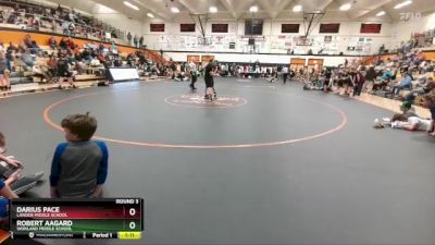 145 lbs Round 3 - Robert Aagard, Worland Middle School vs Darius Pace, Lander Middle School