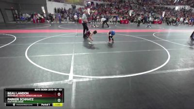 63 lbs Cons. Round 2 - Parker Schmatz, Southern Door vs Beau Landon, Reedsburg Youth Wrestling Club