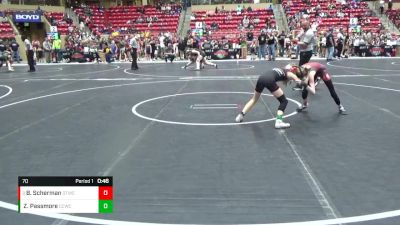 70 lbs Champ. Round 2 - Briar Scherman, Oz Trojan Wrestling Club vs Zoe Passmore, Chase County Wrestling Club