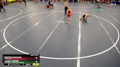 67 lbs Champ. Round 1 - Paxton Kuhlman, Minnesota vs Asher Steinke, Owatonna Wrestling Academy