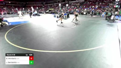 132 lbs Round Of 32 - Benjamin Wimberly, San Clemente (SS) vs Jeremiah Bertalotto, Turlock (SJ)