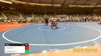 76 lbs Final - Jaxon Kraemer, Ranger 47 Wrestling Club vs Kai McDonald, Sebolt Wrestling Academy