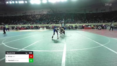 80 lbs Round Of 32 - Jett Kline, Hobart vs Landon Heskett, Newkirk Jr High