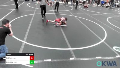 70 lbs Consi Of 8 #2 - Derreck Flud, Hilldale Youth Wrestling Club vs Daniel Rojas, Team Tulsa Wrestling Club