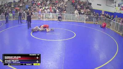 97 lbs 1st Place Match - Gunnar Wilson, Salem Elite Mat Club vs Ryker Pruett, Team Bucs - North Bend