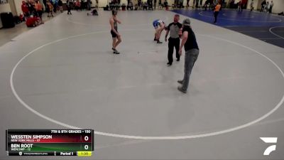 150 lbs Semifinal - Wessten Simpson, New York Mills vs Ben Root, WEM/JWP