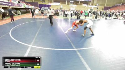 119-119 lbs Round 3 - Faruq Ghaffar, M3 Wrestling Academy vs Ben Arbotante, Illinois