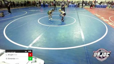 55 lbs Consi Of 8 #2 - Ledger Wright, Powerhouse Wrestling vs Dominic Simonds, Catoosa Youth Wrestling