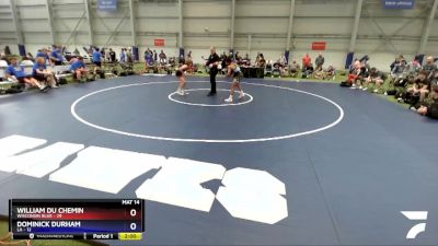 106 lbs 2nd Wrestleback (16 Team) - William Du Chemin, Wisconsin Blue vs Dominick Durham, LA