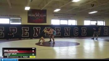 16UW-2 lbs Rr1 - Bree Swenson, Big Game Wrestling Club vs Destiny Krum, Winthrop