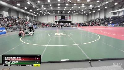 215 lbs Round 3 (3 Team) - Casey Robinson, Niagara Wheatfield Sr HS vs Ethan Gallo, Minisink Valley