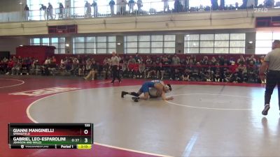 133 lbs Semifinal - Gabriel Leo-Esparolini, Johnson And Wales vs Gianni Manginelli, Springfield