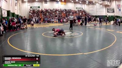 106 lbs Cons. Round 3 - Daniel Mendoza, Fontana vs David Diaz, Lawndale