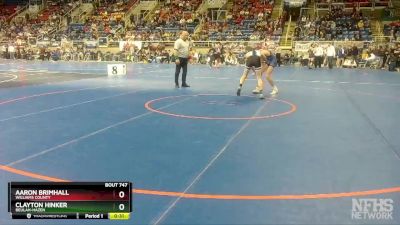 126 lbs Cons. Round 2 - Clayton Hinker, Beulah-Hazen vs Aaron Brimhall, Williams County